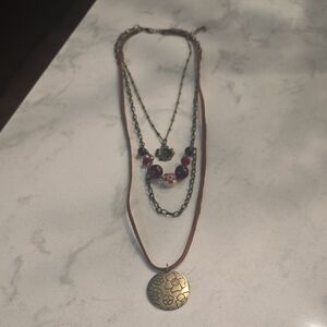 Gold and Brown Layered Necklace